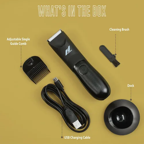 Miniatura 5 de Fhuesion® Manscape - Recortadora de bolas impermeable IPX7 con luz y hoja de cerámica, peluquería corporal para peluquería corporal para peluquería