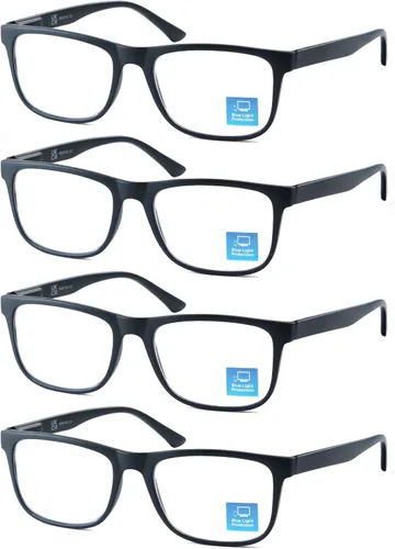 Miniatura 15 de Gafas de Lectura con Bloqueo de Luz Azul Hombres Grandes Cuadradas Sobredimensionadas de Ajuste Amplio Trampas para Hombres con Cabeza/Cara Grande