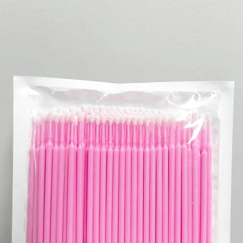 Miniatura 4 de i-Laesh 200 piezas de cepillos micro de punta media - Microhisopos para extensiones de pestañas - Cepillos aplicadores micro - Hisopos de algodón