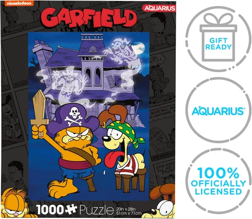 Miniatura 7 de Aquarius Garfield - Rompecabezas de 1000 piezas Nickelodeon Halloween Pirata Haunted House Puzzle de 20 x 28 pulgadas, mercancía coleccionable