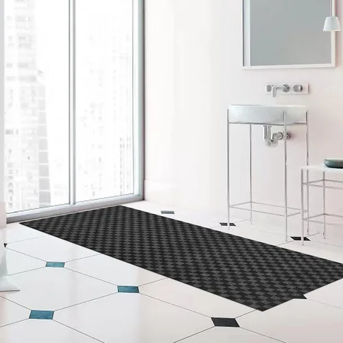 Miniatura 8 de Alfombra de pasillo de 2 x 6 pies, para interiores y exteriores, cocina, entrada, dormitorio, con respaldo de goma antideslizante, tapete de garaje