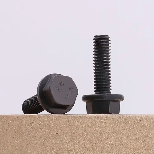 Miniatura 2 de M12-1.75 x 50 mm (6 piezas) Tornillos de perno hexagonal con brida acabado negro óxido, grado 10.9 acero de aleación, perno de cabeza de arandela