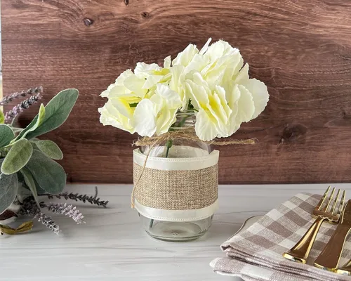 Miniatura 6 de Set of 12 Burlap and Lace Sleeves for Mason Jars, Sleeves and Twine ONLY, Jars NOT Included, Burlap Mason Jar Wraps, Shabby Chic Centerpieces for
