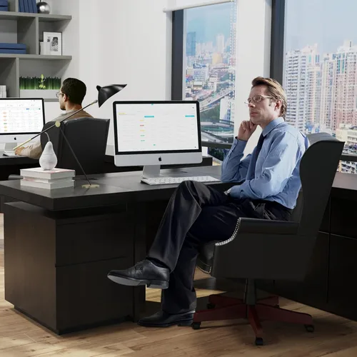 Miniatura 8 de Silla de oficina ejecutiva de 330 libras, diseño ergonómico, respaldo alto, reclinable, cómodo asiento y respaldo acolchados, silla de escritorio