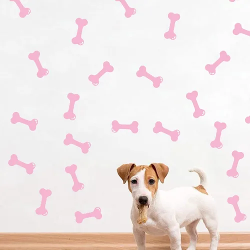 Juego de 40 calcomanías de pared de huesos para decoración de espacio de perro, calcomanías de pared de hueso de perro, casa de cachorro, hogar,