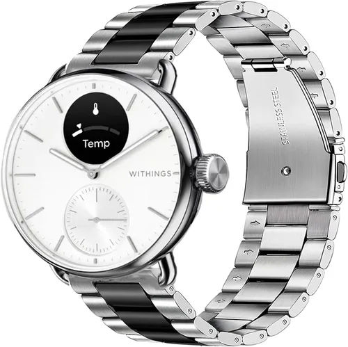 Miniatura 11 de Compatible con Withings Smartwatch Bands, Lamshaw 0.709 in, 0.787 in, acero inoxidable, correa de repuesto de metal para hombres y mujeres