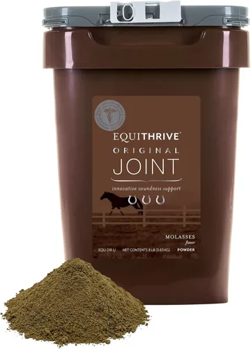 Miniatura 8 de Equithrive Suplemento original para articulaciones en polvo con resveratrol y ácido hialurónico para caballos, cuidado equino, 8 libras