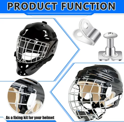 Miniatura 4 de Kit de reparación de casco de hockey de 33 piezas, kit de reparación de casco de fútbol, incluye clips en J en forma de R, clips de visera