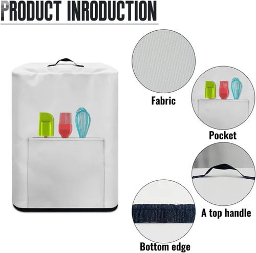 Miniatura 7 de Cubierta para freidora de aire con diseño de estrella de mar de playa, funda protectora rectangular con bolsillo y asa para olla a presión