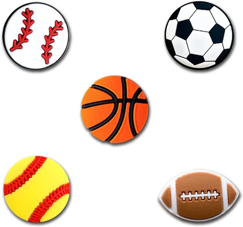 Miniatura 2 de 25 dijes deportivos para zapatos para zuecos, sandalias, pulsera, pantuflas, zapatos de agua, béisbol, sóftbol, fútbol, fútbol, baloncesto