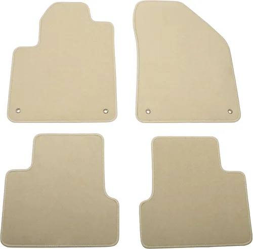 IKON MOTORSPORTS, Alfombrillas de nailon para automóvil compatibles con Jeep Cherokee 4DR 2014-2023, alfombras de automóvil de pasajeros color beige