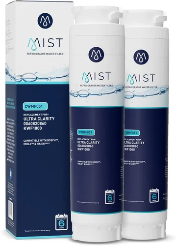 Miniatura 8 de Mist Filtro de agua de repuesto Ultra Clarity para Bosch, filtro de agua para refrigerador compatible con 644845, 9000077104, 9000194412, Haier