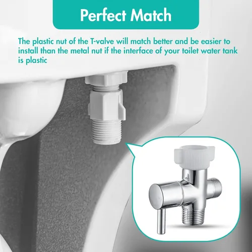 Miniatura 6 de BARROCK Pulverizador de bidé de mano para inodoro, juego de 2, kit de rociado de pañales de tela para bebé de acero inoxidable, accesorio de bidé