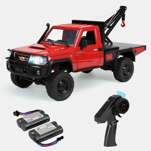 Miniatura 7 de MN-82 RC Rock Crawler Coche Camioneta Toyota Escala 1/12, Camión de Control Remoto Todoterreno 4WD 2.4GHz, Modos de 2 Velocidades, 2×1200mAh