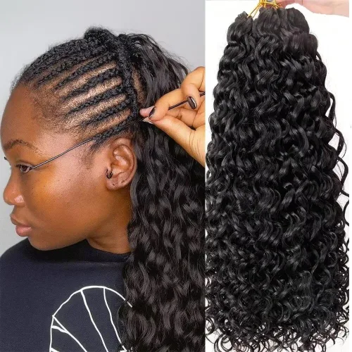 Miniatura 12 de Pre Looped Crochet Human Hair #4/27 Highlight Color Pre-Separated Burmese Curly with Spiral End Human Crochet Hair Feather Crochet Hair Extensions