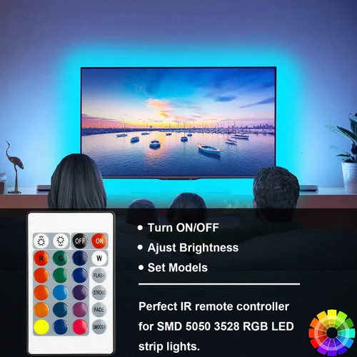 Miniatura 3 de Tira de luz LED RGB de 24 teclas, control remoto inalámbrico, luz LED SUPERNIGHT de repuesto para SMD 5050 2835 3528 tira de luces LED (24 teclas)