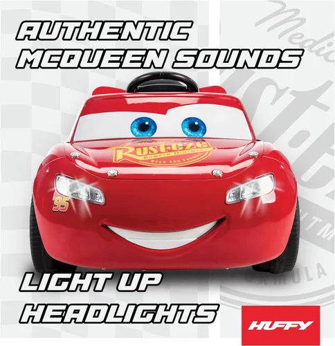 Miniatura 3 de Huffy Lightning McQueen - Auto de juguete de 6 V con faros delanteros y sonidos del motor, pedal de conducción, hasta 2.5 MPH, edades de 3 a 7 años