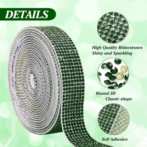 Miniatura 3 de Tiras autoadhesivas de diamantes de imitación de cristal para manualidades con diamantes de imitación de 0.079 pulgadas para manualidades, bodas