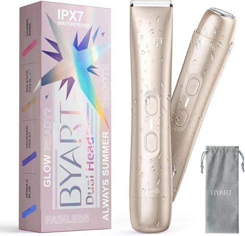 BYART Recortadora de bikini de pelo púbico para mujer, maquinillas de afeitar eléctricas para área privada y piel sensible, afeitadora recargable