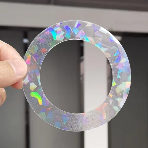 Calcomanías holográficas para ventana para golpes de pájaros, recordatorio de vidrio, calcomanías autoadhesivas anticolisión, evita que los pájaros
