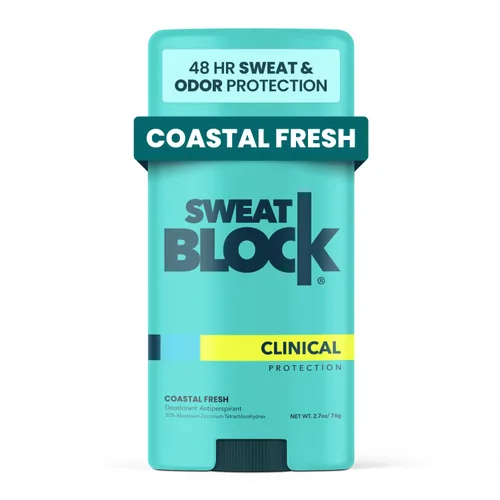 SweatBlock Desodorante Antitranspirante para Mujeres y Hombres | 48 Horas de Alta Protección contra el Sudor y el Olor | Sin Irritación,