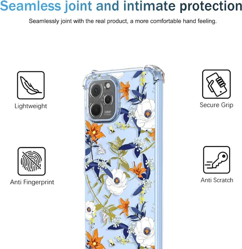 Miniatura 3 de Funda para Huawei Nova Y61 Clear Flower Phone Case Soft TPU a prueba de golpes, antiarañazos, funda protectora para Huawei Nova Y61, flores coloridas
