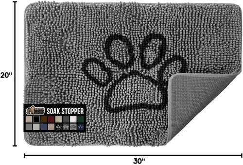 Miniatura 2 de GORILLA GRIP SOAKSTOPPER - Tapete para puerta de perro, 30 x 20 pulgadas, lavable a máquina, absorbente, captura la humedad y la suciedad del barro