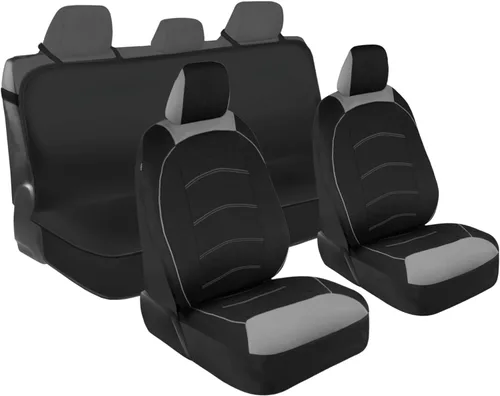 Miniatura 10 de Motor Trend Fundas de Asiento de Coche de Tela Gris para Asientos Delanteros – Fundas de Asiento Tipo Bucket Automotrices Premium, Hechas
