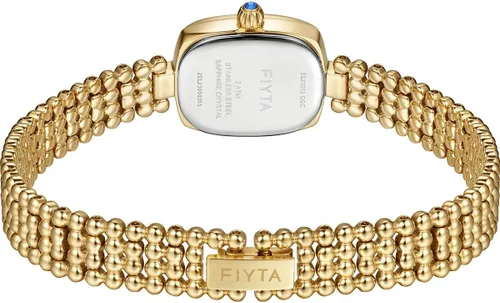 Miniatura 3 de FIYTA Reloj dorado pequeño para mujer, caja rectangular vintage, relojes de pulsera de acero inoxidable para mujer