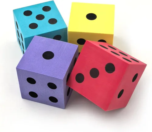 Miniatura 11 de Deke Home - Juego de dados de espuma (paquete de 4), dados grandes para el aula y la escuela en casa, color verde brillante, grande de 1.96