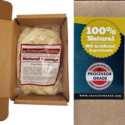 Miniatura 3 de Tripas de cerdo naturales de The Sausage Maker 42 a 44 MM paquete de carnicero, hace 100 lb de carne, tripas comestibles de cerdo norteamericanas