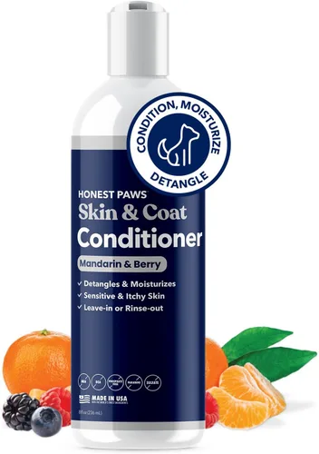 Honest Paws Acondicionador para Perros - Desenreda e Hidrata - Acondicionador Premium para Mascotas para Piel Seca y con Picazón - Hidrata la Piel