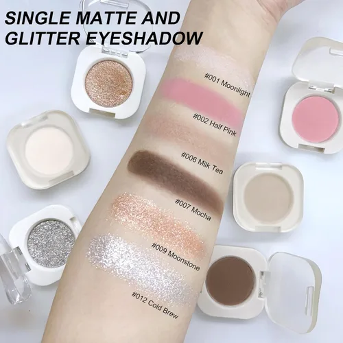 Miniatura 4 de Sombra de ojos mate individual, Sombra de ojos blanco hueso, Polvo ligero ultrafino, Sombra de ojos con base de imprimación iluminadora, Alto