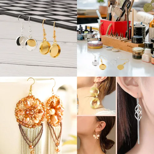 Miniatura 5 de Bylion 400 Piezas Ganchos de Acero Inoxidable para Aretes, Ganchos de Anzuelo Alambres para Orejas Ganchos de Alambre Francés, Estilo Bobina y Bola