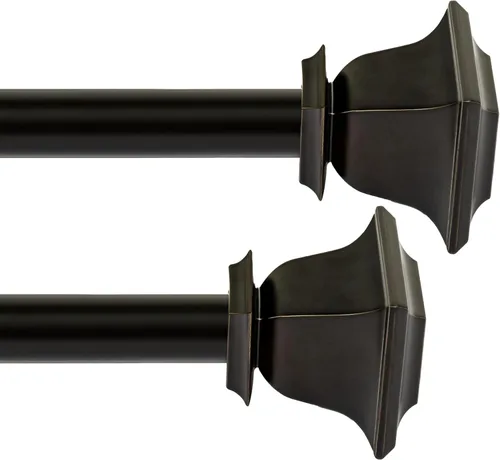 Miniatura 35 de Deco Window - Varilla ajustable para cortinas para ventanas de 18 a 44 pulgadas, poste de hierro de 1 pulgada extendible de alta resistencia