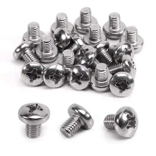 Miniatura 52 de MroMax 5 tornillos de máquina Phillips de cabeza plana M8 x 0.984 in, acero inoxidable 304 18-8, rosca completa, tornillos de cabeza cruzada gris