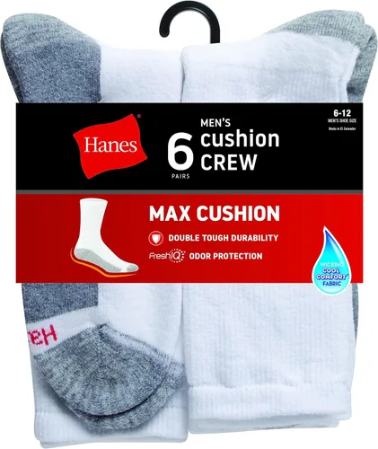 Miniatura 16 de Hanes Calcetines acolchados Max para hombre, absorben la humedad con control de olores, paquete múltiple