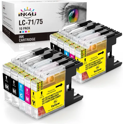 Miniatura 8 de INK4U Cartuchos de tinta LC71 compatibles de reemplazo para Brother LC75 LC71 LC79 XL para MFC-J6510DW MFC-J6710DW MFC-J6910DW MFC-J280W MFC-J425W