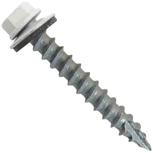 Miniatura 6 de Tornillos de metal para techos n.º 14 x 1-1/2 pulgadas, cabeza hexagonal de arandela de piel de buque Tornillo de techo de chapa metálica. Buckskin