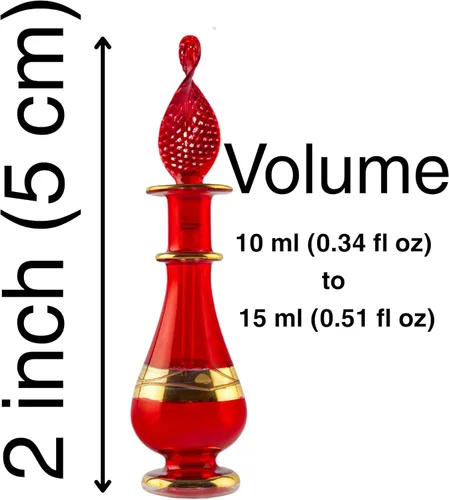 Miniatura 3 de CraftsOfEgypt Genie - Botellas de perfume en miniatura de vidrio soplado para perfumes y aceites esenciales, juego de 10 frascos decorativos, cada