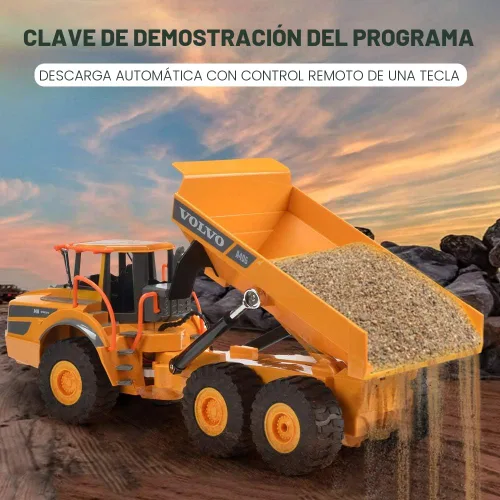 Miniatura 3 de DOUBLE E Volvo RC Camión Volquete de Juguete para Niños, Transportador Articulado, Vehículos de Juguetes de Construcción con Control Remoto