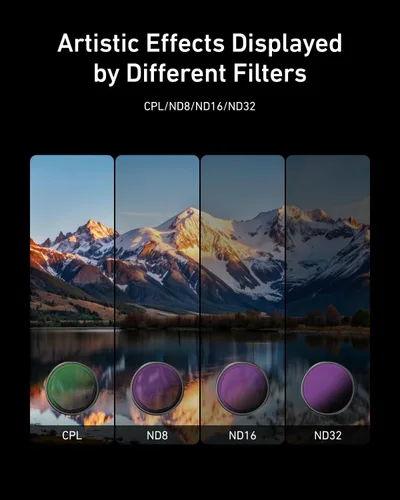 Miniatura 3 de TELESIN Kit de filtro de lente para DJI Osmo Action 3 Action 4 Action 5 Pro, 4 unidades CPL polarizantes ND8 ND16 ND32 densidad neutra HD Ultra Thin