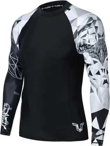 Miniatura 19 de HUGE SPORTS Camisas de baño para hombre de manga larga UPF 50+ con protección contra erupciones solares y protección UV Dividir