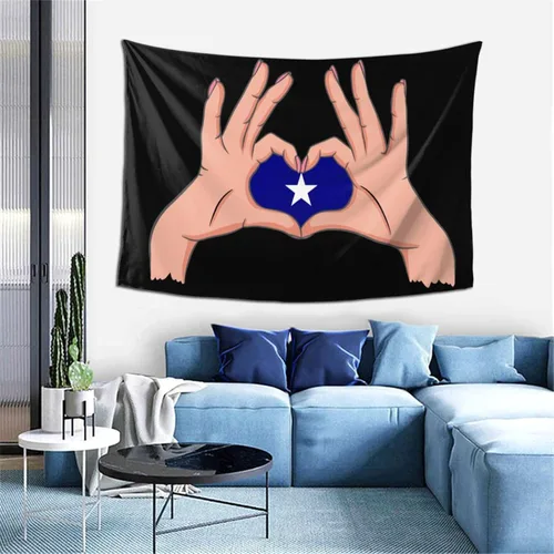 Miniatura 9 de LIFANGMI Holding A Heart Bonnie Blue Flag Tapestry Wall Hanging 60x40 Inch Bedroom Living Room Dormitory Home Decoration Wall Tapestry