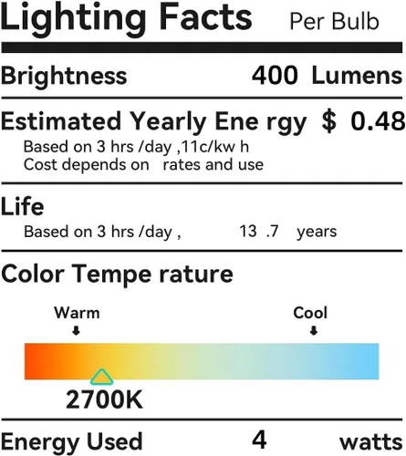 Miniatura 8 de AMDTU Bombillas LED de globo esmerilado E12 de 40 W, base de candelabro regulable blanco cálido de 2700 K, tecnología de confort ocular, iluminación