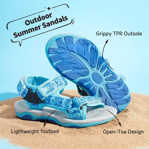 Miniatura 6 de DREAM PAIRS Sandalias de verano para niños, ligeras y ajustables (para niños y niñas, grandes y pequeños).