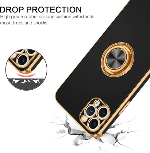 Miniatura 2 de BENTOBEN Funda para iPhone 11 Pro Max, funda para teléfono iPhone 11 ProMax, ajuste delgado, soporte de anillo con soporte de soporte, protección a