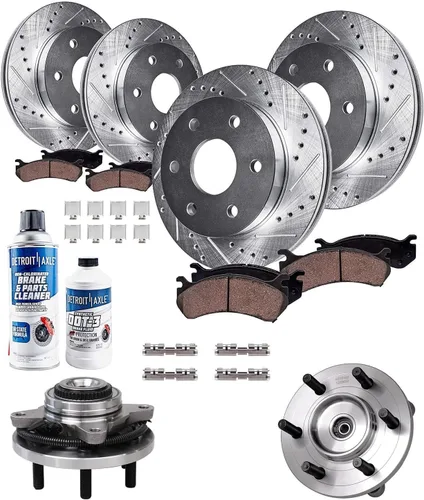 Miniatura 13 de Detroit Axle - Rotores de freno para Toyota Avalon 2020-2021 Camry 2020-2024, repuesto de rotores de freno de disco perforados y ranurados: rotor