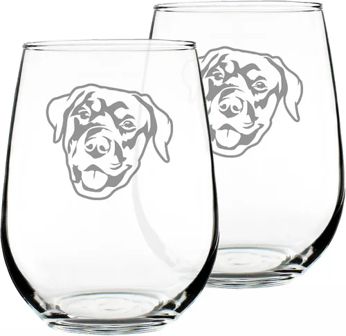 Miniatura 8 de Happy Rottweiler - Copa de vino sin tallo, bonitos regalos para perros con temática de Rottweiler y decoración de fiesta para mujeres y hombres