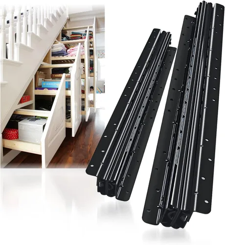 Miniatura 17 de YENUO Correderas de Cajón Resistentes con Cerradura 12 14 16 18 20 22 24 26 28 30 32 34 36 38 40 44 48 52 56 60 Pulgadas Extensión Completa Montaje